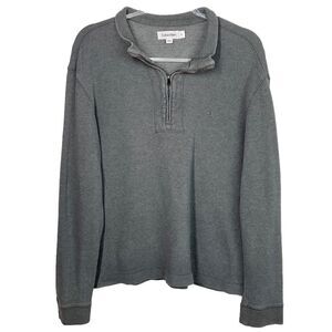 Calvin Klein Gray Long Sleeve 1/4 Zip Pullover Sweater Medium